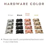 Dog Collar Set In Herringbone Fabric